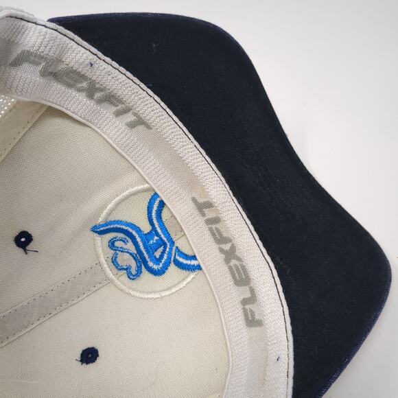 Get Your Hooey Roughy Fitted Trucker Hat Blue M Embroidered Mesh Back Flexfit - Picture 8 of 9